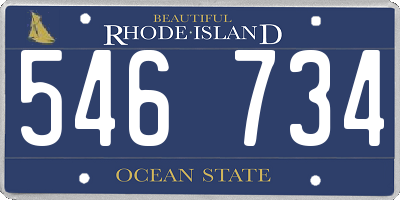 RI license plate 546734