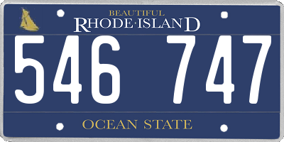 RI license plate 546747