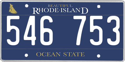 RI license plate 546753