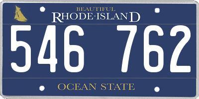 RI license plate 546762