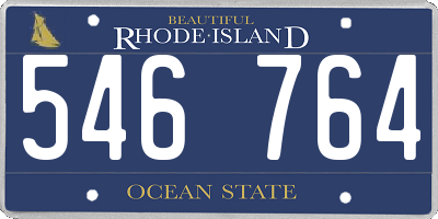RI license plate 546764
