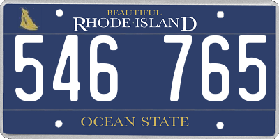RI license plate 546765
