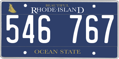 RI license plate 546767