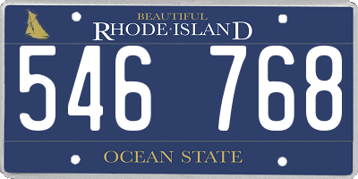 RI license plate 546768
