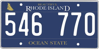RI license plate 546770