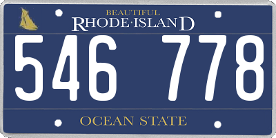 RI license plate 546778