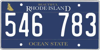 RI license plate 546783