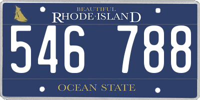RI license plate 546788