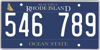 RI license plate 546789