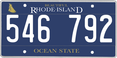 RI license plate 546792