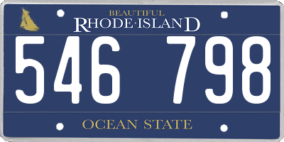 RI license plate 546798
