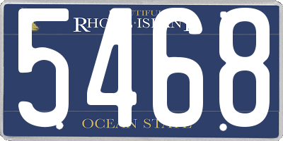 RI license plate 5468