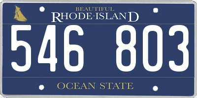 RI license plate 546803