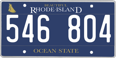 RI license plate 546804