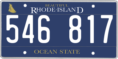 RI license plate 546817