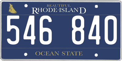 RI license plate 546840
