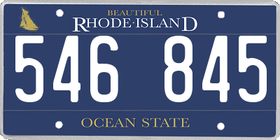 RI license plate 546845