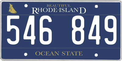 RI license plate 546849