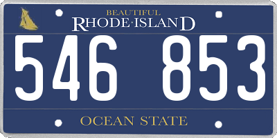 RI license plate 546853