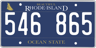 RI license plate 546865