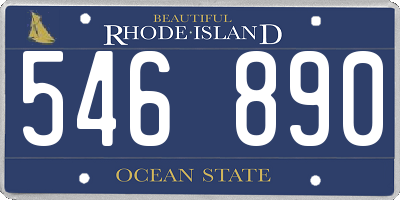 RI license plate 546890