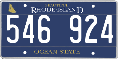 RI license plate 546924