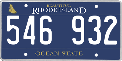 RI license plate 546932