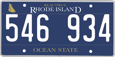 RI license plate 546934
