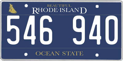 RI license plate 546940