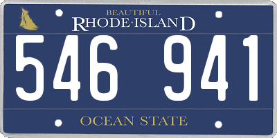 RI license plate 546941