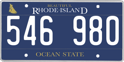 RI license plate 546980