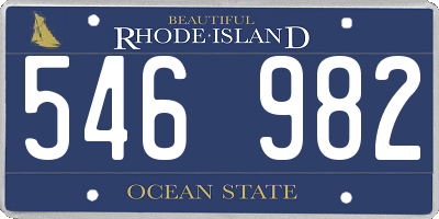 RI license plate 546982