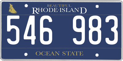 RI license plate 546983