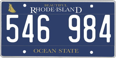 RI license plate 546984