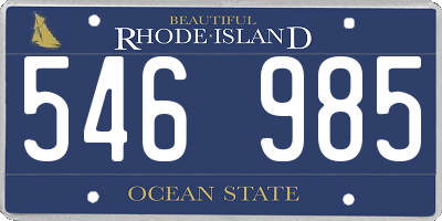 RI license plate 546985