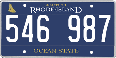 RI license plate 546987