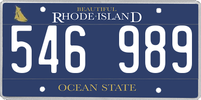 RI license plate 546989