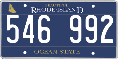 RI license plate 546992