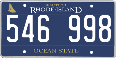 RI license plate 546998