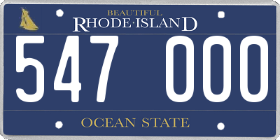 RI license plate 547000