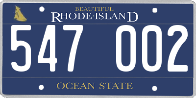 RI license plate 547002