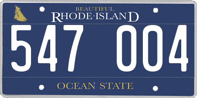 RI license plate 547004