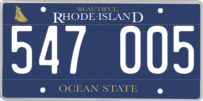 RI license plate 547005