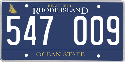 RI license plate 547009