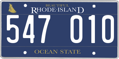 RI license plate 547010