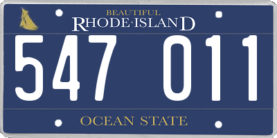 RI license plate 547011