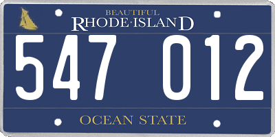 RI license plate 547012