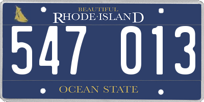 RI license plate 547013