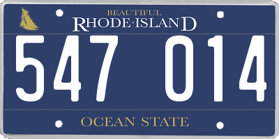 RI license plate 547014