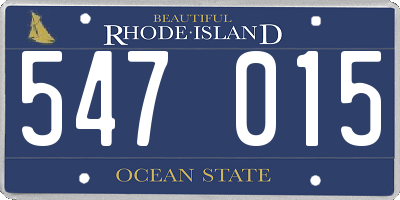 RI license plate 547015